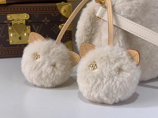 Luxury Faux Fur Handbag with Gold Detail