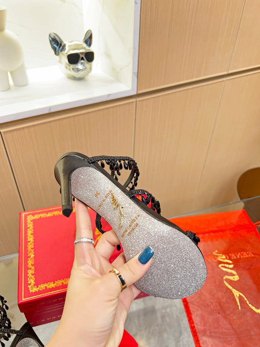 Cleo Crystal Strap Sandals